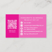 Girly Modern Roze Vrouwelijke Chic Monogram QR Cod Visitekaartje (Achterkant)