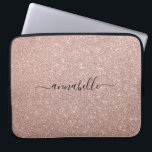 Girly Modern script roze Rose Gold Glitter Sparkle Laptop Sleeve<br><div class="desc">Girly Modern Script Roze Rose Gold Glitter Sparkle Computer Sleeve</div>