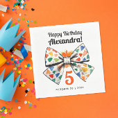 Girly Modern Sinaasappel Kleurrijke Boog Naam Wate Servet