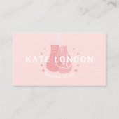 Girly Modern Trendy Online Boxing Glove Club Visitekaartje (Voorkant)