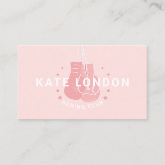 Girly Modern Trendy Online Boxing Glove Club Visitekaartje (Voorkant)