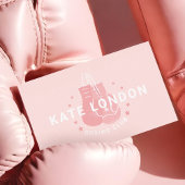 Girly Modern Trendy Online Boxing Glove Club Visitekaartje