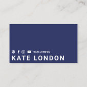 Girly Modern Trendy Online Navy Boxing Glove Club Visitekaartje (Achterkant)