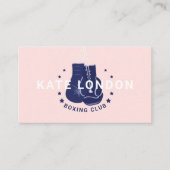 Girly Modern Trendy Online Navy Boxing Glove Club Visitekaartje (Voorkant)