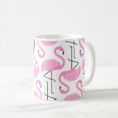Girly Modern Tropisch Roze Flamingo patroon Koffiemok (Voorkant rechts)