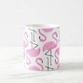 Girly Modern Tropisch Roze Flamingo patroon Koffiemok (Center)