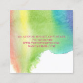 Girly Modern Waterverf Paint Splash, lipsticks Vierkante Visitekaartje (Achterkant)