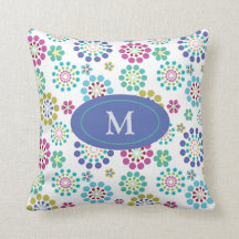 Girly moderne kleurrijke roze groene Throw Pillow