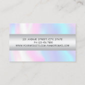 Girly moderne professionele nagellak holografisch visitekaartje (Achterkant)