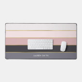 Girly moderne strepen gepersonaliseerd bureaumat (Keyboard & Muis)