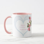 Girly Moederdag roze floral Heart Mok (Links)