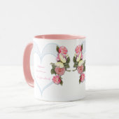 Girly Moederdag roze floral Heart Mok (Voorkant links)