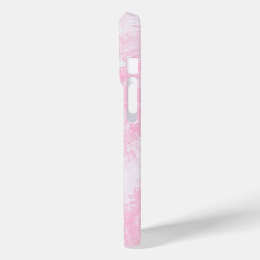 Girly Monogram Aangepaste naam Roze Waterverf hart Case-Mate iPhone Case (Achterkant / Links)