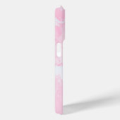 Girly Monogram Aangepaste naam Roze Waterverf hart Case-Mate iPhone Case (Achterkant / Rechts)