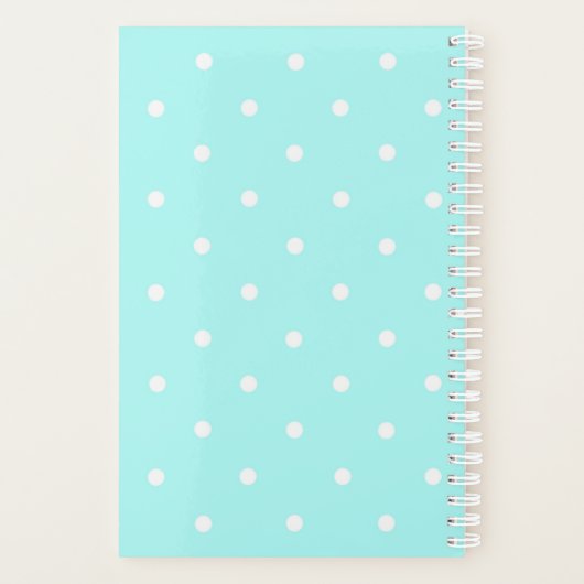 Girly Monogram Beer Blauw 2025 Planner (Achterkant)