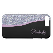 Girly Monogram Bling Case-Mate iPhone Case (Achterkant (Horizontaal))
