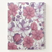 Girly Monogram Bloemen Patroon Gepersonaliseerde N Notitieboek (Achterkant)