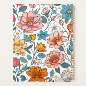 Girly Monogram Bloemen Patroon Gepersonaliseerde N Planner (Achterkant)
