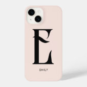Girly Monogram Blush Roze iPhone Hoesje (Achterkant)