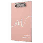 Girly Monogram Calligrafie Coral Blush Pink Klembord (Links)