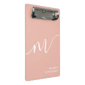 Girly Monogram Calligrafie Coral Blush Pink Mini Klembord (Schuin)