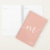 Girly Monogram Calligrafie Coral Blush Pink Planner (Display)