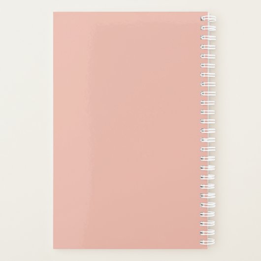 Girly Monogram Calligrafie Coral Blush Pink Planner (Achterkant)
