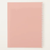 Girly Monogram Calligrafie Coral Blush Pink Planner (Achterkant)