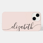 Girly Monogram Calligraphy Blush Pink Case-Mate iPhone Case (Achterkant (horizontaal))