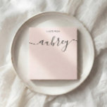 Girly Monogram Calligraphy Blush Pink Notitieblok<br><div class="desc">Eenvoudige notitiekaart biedt een moderne handgeschreven kalligrafie voor jouw naam.</div>