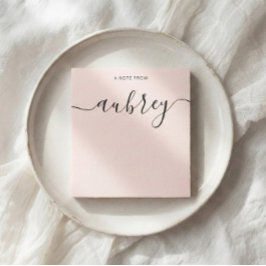 Girly Monogram Calligraphy Blush Pink Notitieblok