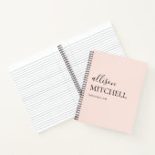 Girly Monogram Calligraphy Blush Pink Notitieboek (Binnen)