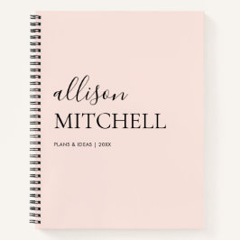Girly Monogram Calligraphy Blush Pink Notitieboek