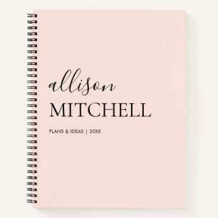 Girly Monogram Calligraphy Blush Pink Notitieboek