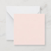 Girly Monogram Calligraphy Blush Pink Notitiekaartje (Achterkant)