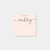 Girly Monogram Calligraphy Blush Pink Post-it® Notes (Voorkant)