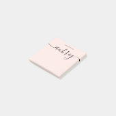 Girly Monogram Calligraphy Blush Pink Post-it® Notes (Schuin)