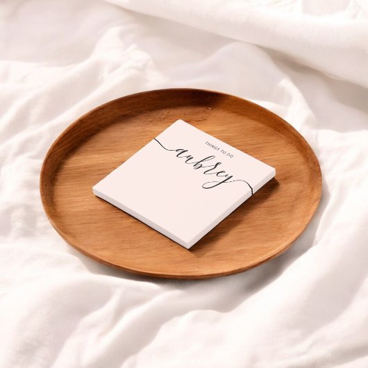 Girly Monogram Calligraphy Blush Pink Post-it® Notes