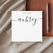 Girly Monogram Calligraphy White Notitiekaartje