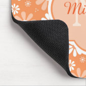 Girly Monogram Cute Oranje Daisy Flowers en Name Muismat (Hoek)