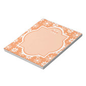 Girly Monogram Cute Oranje Daisy Flowers en Name Notitieblok (Linkerzijde)