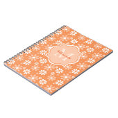 Girly Monogram Cute Oranje Daisy Flowers en Name Notitieboek (Linkerzijde)