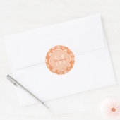 Girly Monogram Cute Oranje Daisy Flowers en Name Ronde Sticker (Envelop)