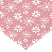Girly Monogram Cute Pink Daisy Flowers met naam Korte Tafelloper (Hoek)