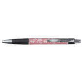 Girly Monogram Cute Pink Daisy Flowers met naam Pen (Achterkant)