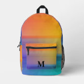 Girly Monogram Delight Roze Regenboog Stripes Cust Bedrukte Rugzak (Voorkant)