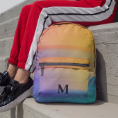 Girly Monogram Delight Roze Regenboog Stripes Cust Bedrukte Rugzak