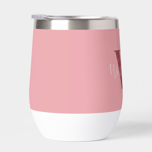 Girly Monogram en Naam roze blush rood (Rechts)