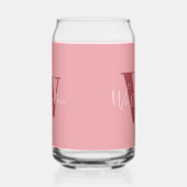 Girly Monogram en Naam roze blush rood Blikvorm Glas (Rechts)