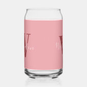 Girly Monogram en Naam roze blush rood Blikvorm Glas (Links)